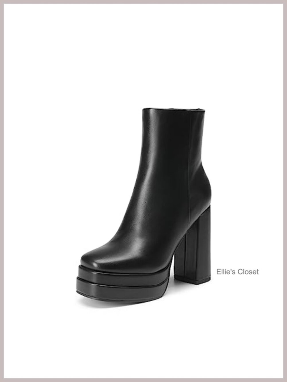 Y2K Platform Gogo Ankle Boots Chunky Heels Square Toe PU Booties